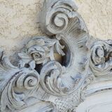 Louis xv style headboard with shabby chic patina