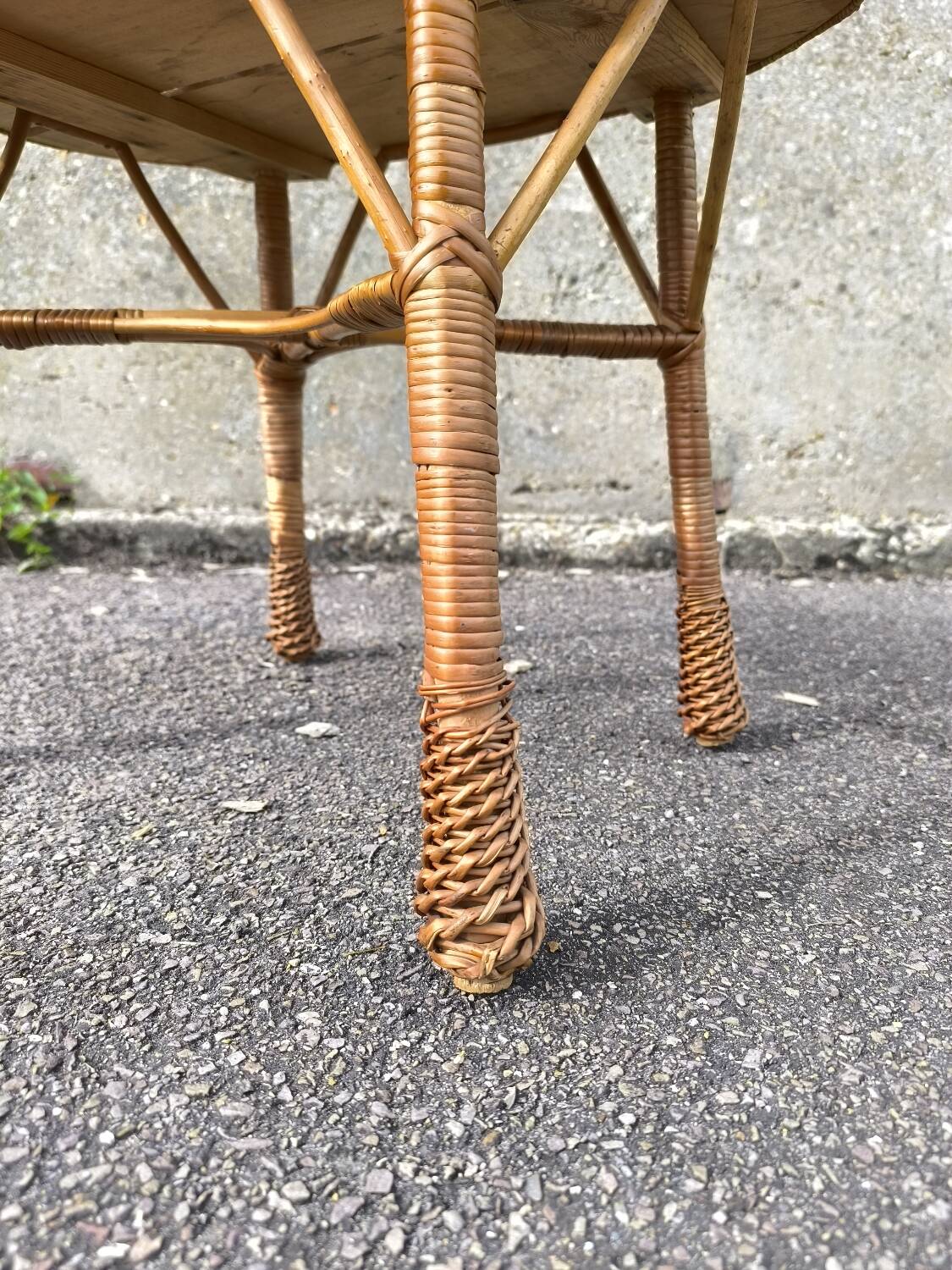 Wicker coffee table 1950