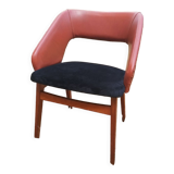 Fauteuil vintage skaï et velours SNA Roset