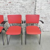 4 vintage dining table chairs with armrests