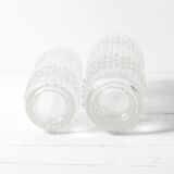 Set of 2 Vintage CandleWax Pressed Glass Vases / František Pečený / 1972