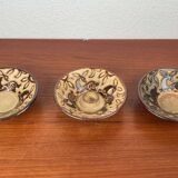 Bols et porte-bougie en poterie d'atelier danoise du milieu du siècle moderne de Michael Andersen Keramik, années 1960, lot de 3