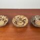 Bowls and candle holders in Danish studio pottery from the mid-century modern period by Michael Andersen Keramik, 1960s, set of 3.