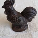 Decorative cast iron rooster bookend