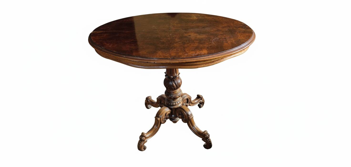 Table ovale victorienne, XIXe siècle