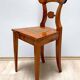 Chaises de salle à manger Biedermeier en placage de cerisier et en maille, Vienne, années 1830, ensemble de 6
