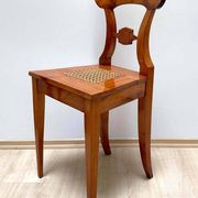 Biedermeier Board Chairs in Cherry Veneer and Mesh, Vienna, 1830s, Set of 6
