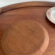 XXL wooden and brass platter, 72 cm