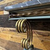 Art Deco marble and wrought iron console