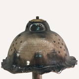 Midcentury ceramic enameled glazed mushroom table lamp