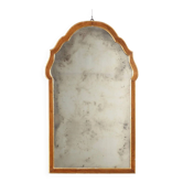 Antique walnut mirror with mercury glass, Italy, 19th century