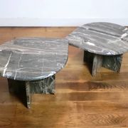 Vintage organically shaped marble side tables, Germany 1970