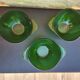 Set of 3 vintage green eared bowls