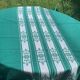 Nappe Helena Biarritz, made in france, linge basque, verte avec des broderies blanche, Vintage
