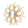 Rattan flower mirror