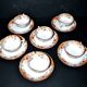 Sarreguemines coffee set 6 cups + 2 earthenware coffee pots with Chinese bamboo decor