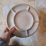 6 "Grès du Marais France" compartment plates for fondue
