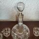 Service à liqueur en verre émaillé de blanc et de orange