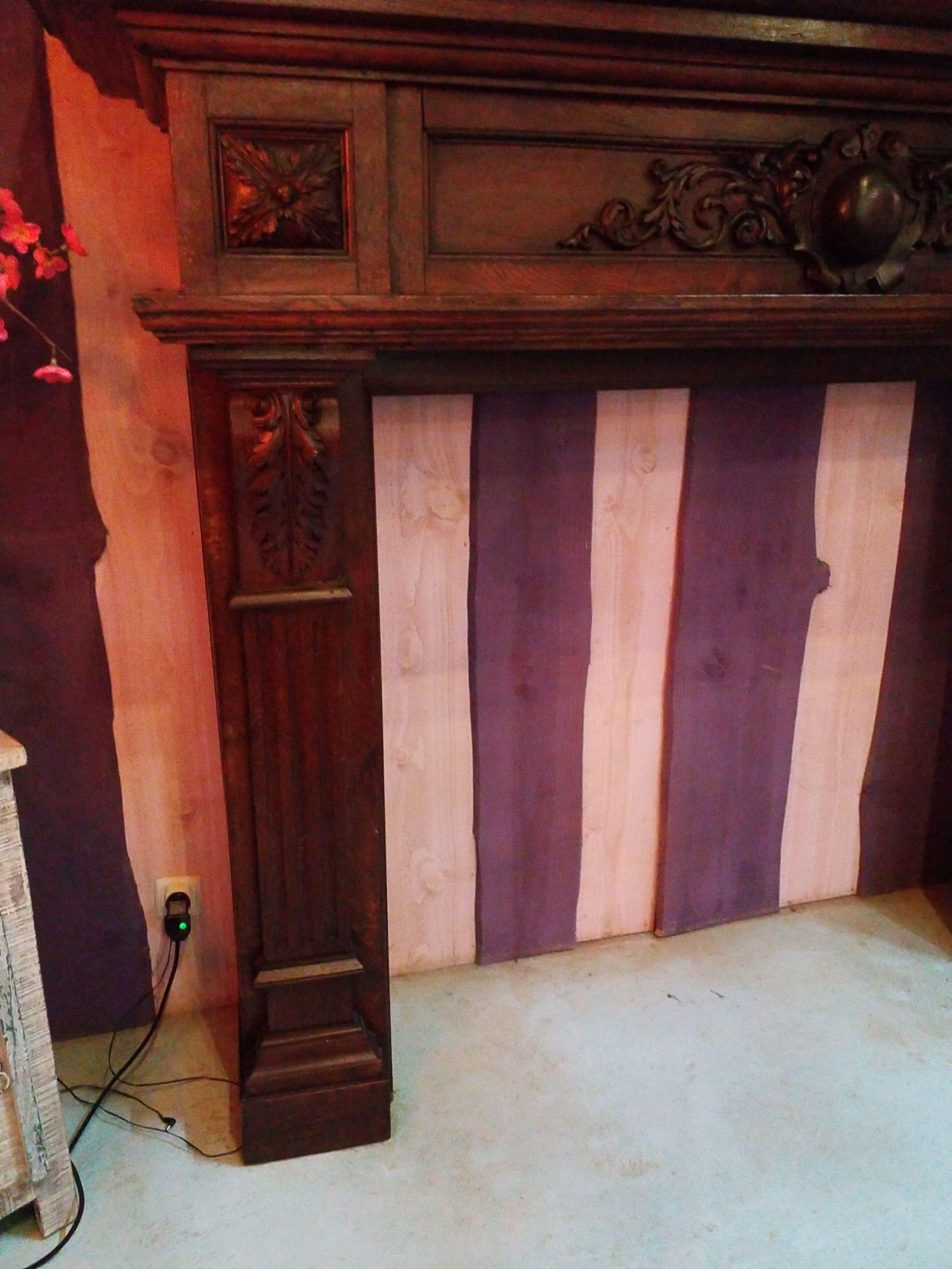 Wooden fireplace