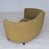 1960s, Danish 2-seater "Banana" sofa, furniture velour, beech wood.