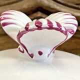 Antique large Gien vegetable soup tureen, pink landscape model, 1938/1960