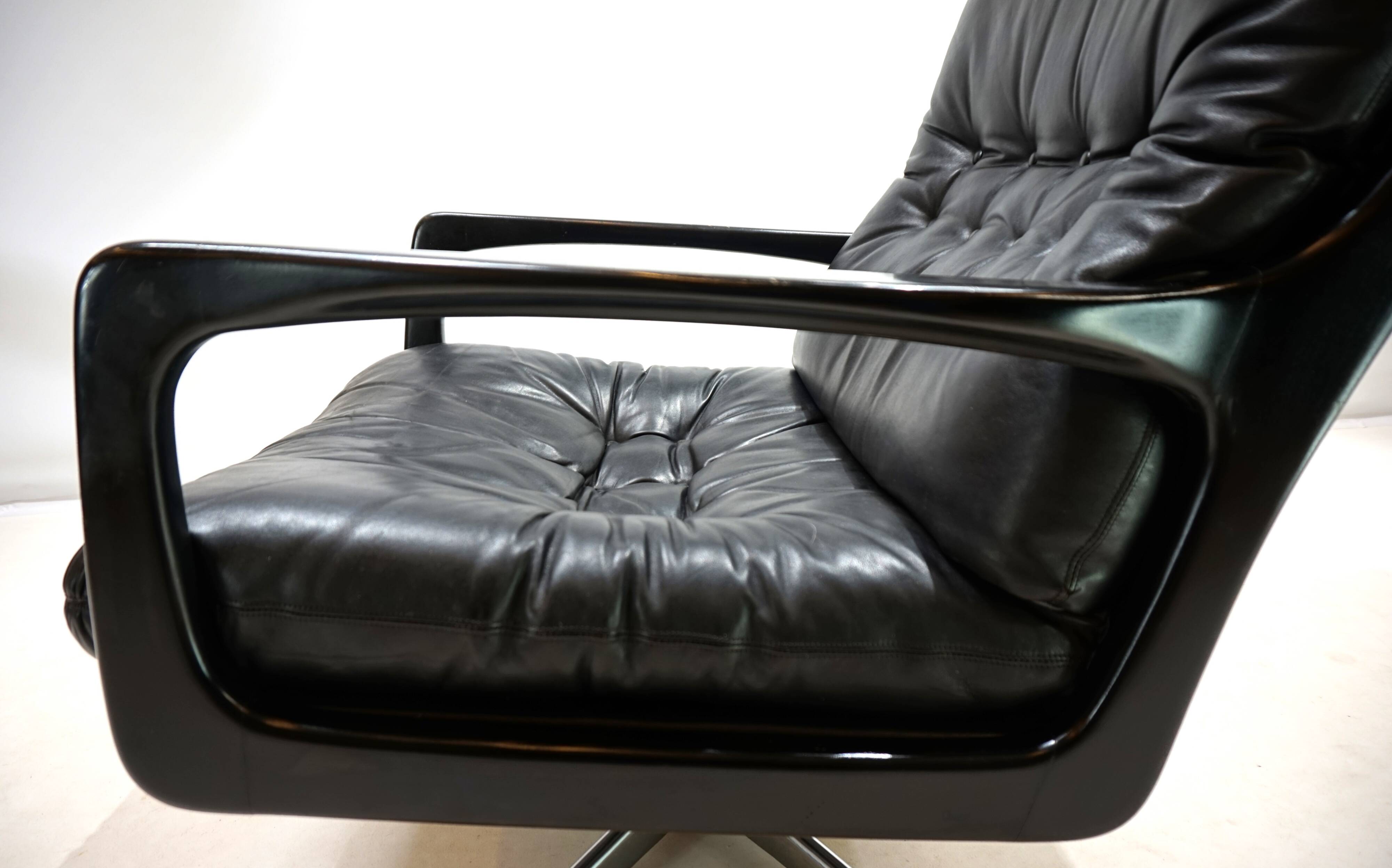 Fauteuil en cuir Eugen Schmidt pour Soloform, 1960