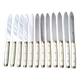 12 vintage bakelite brass and stainless steel table knives