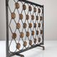 Wrought Iron Fire Screen with Orange Acrylic, Mid-Century, 1960s