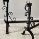 Pair of vintage steel brutalist andirons