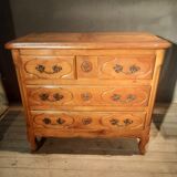 Louis XIV style commode in solid cherry wood.