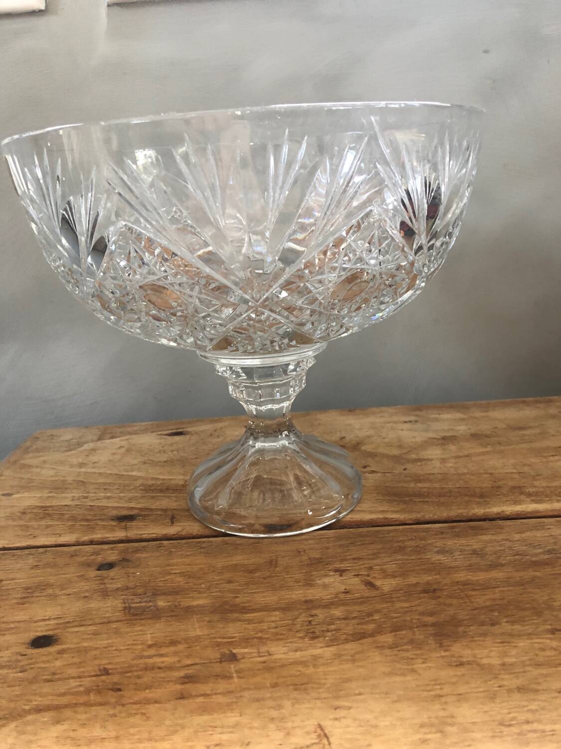 Crystal cup, handmade, chiseled.