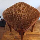 Art nouveau thonet stool bentwood and velvet