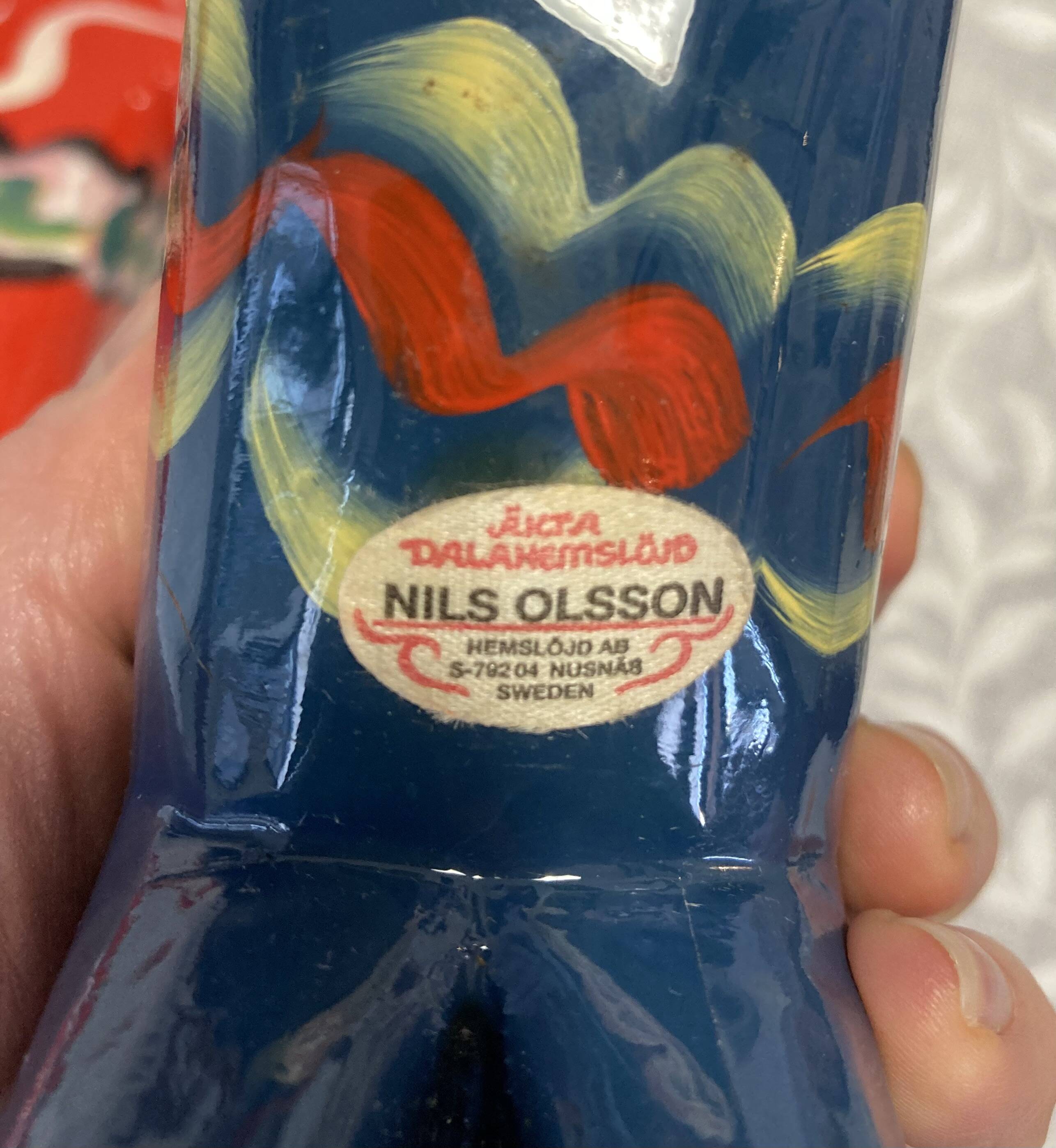 Swedish "Dala" blue horse NILS OLSON 17cm