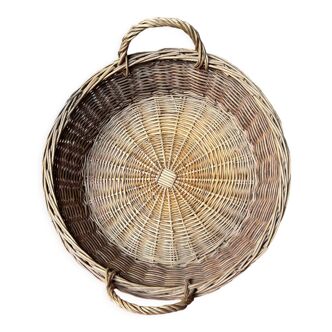 Wicker basket with 2 vintage handles