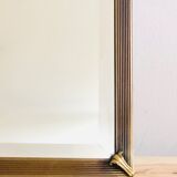 Old beveled mirror brass frame 74x50cm