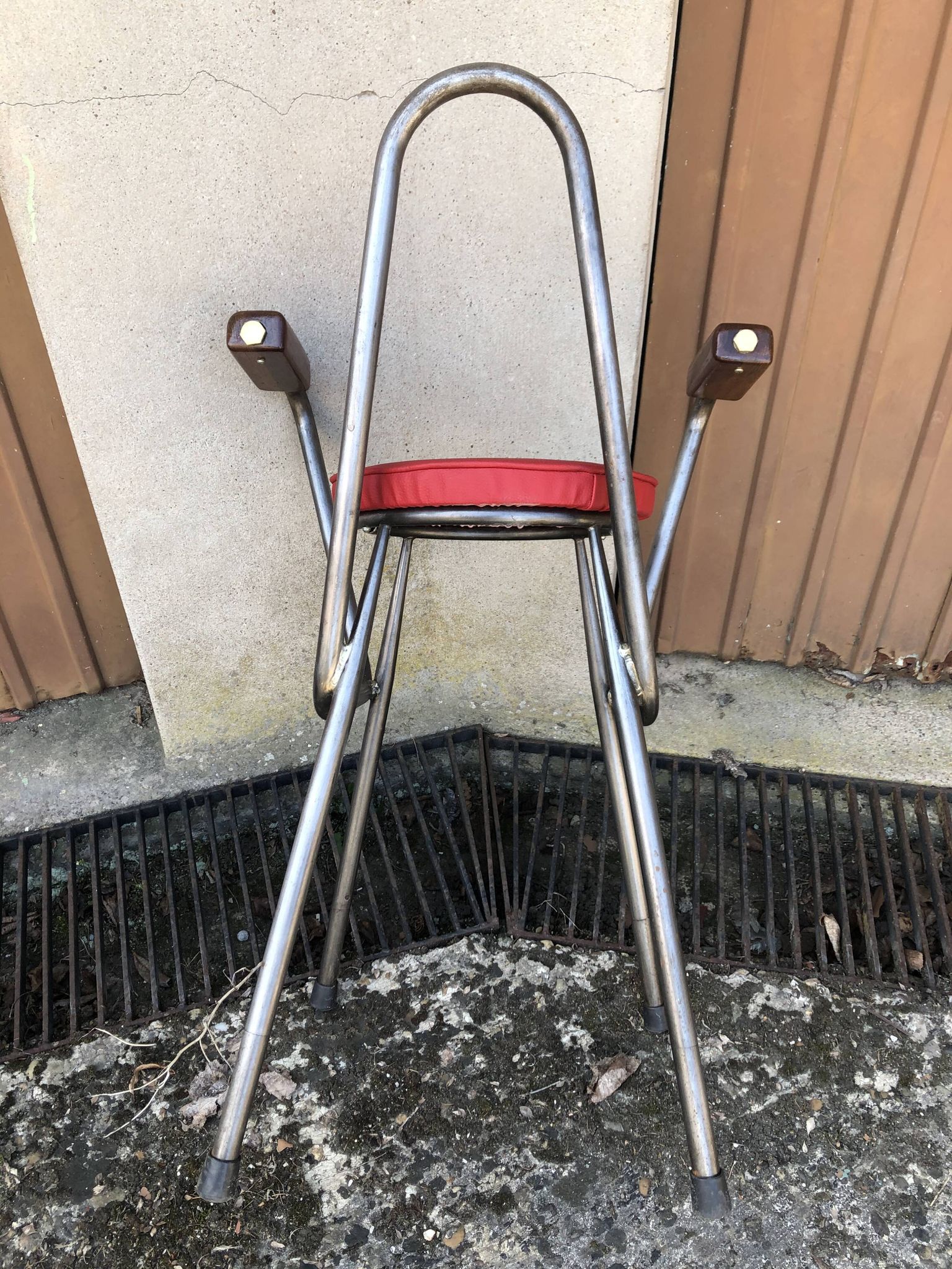 Metal bar chair and industrial Skaï 70s