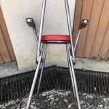 Chaise de bar en métal et skaï industriel années 70