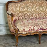 Louis XV Bench In Carved Beech And Moulded Corbeille File, 18th Century