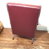 Fauteuil en similicuir bordeaux