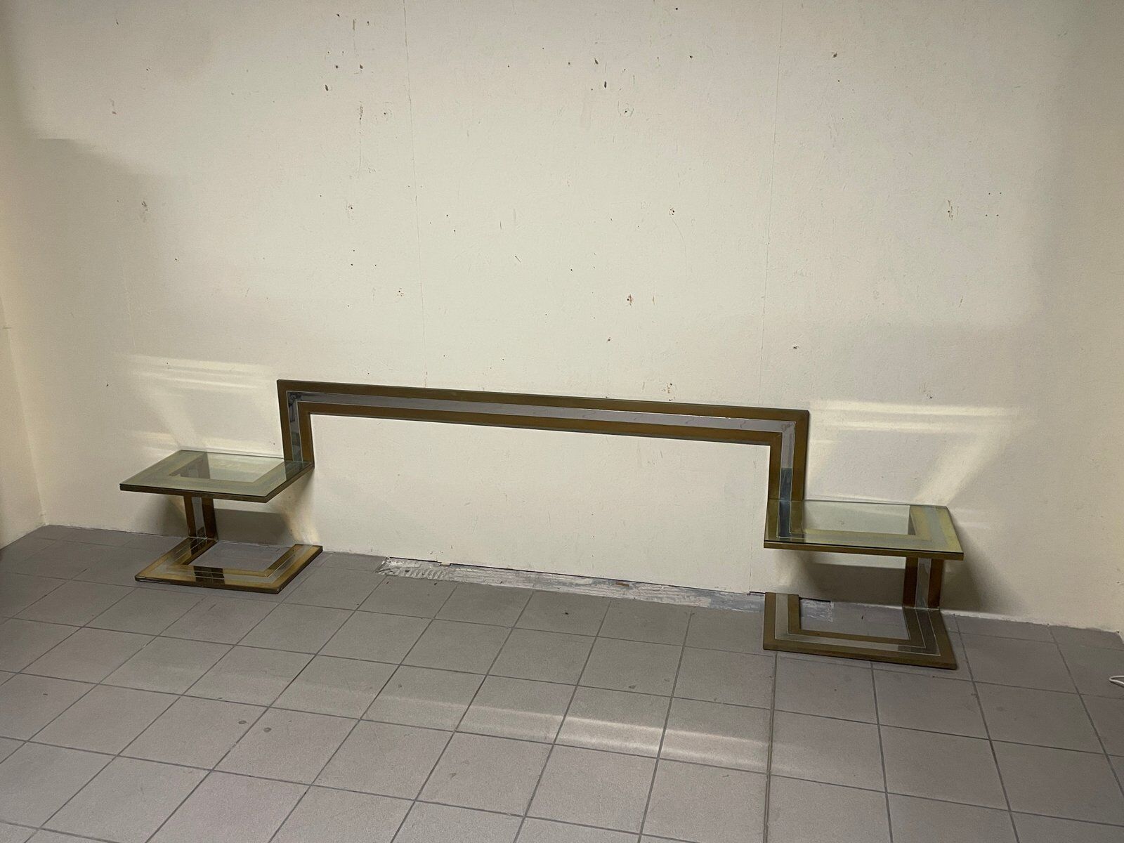 Headboard with bedside tables by Sandro Petti, 1970s.