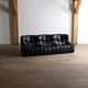 Kashima three seater sofa in black leather by Michel Ducaroy for Ligne Roset, 1970s