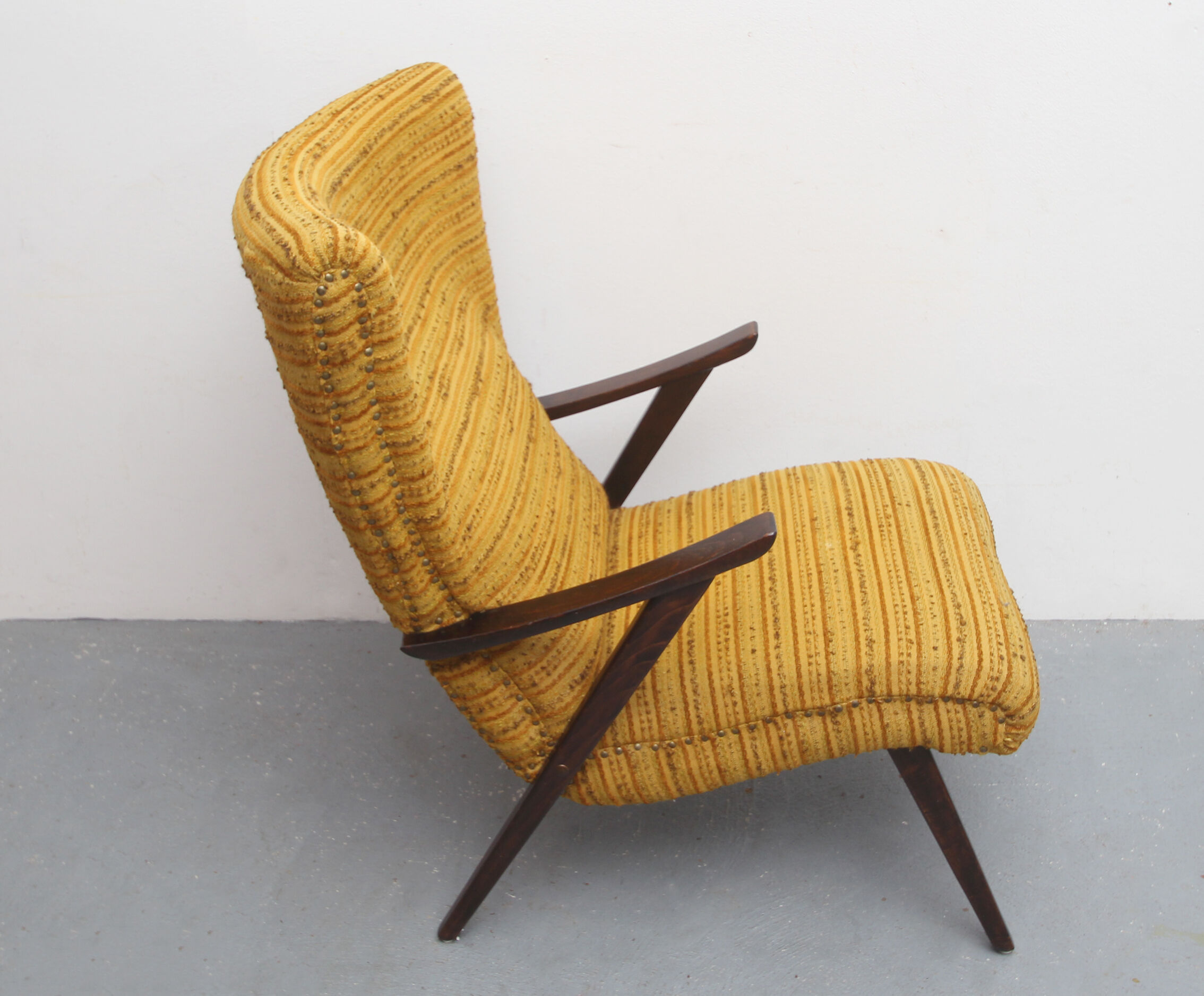 1950s highback chair ocher-yellow