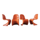 Orange Panton Chair by Verner Panton for Herman Miller set of 4