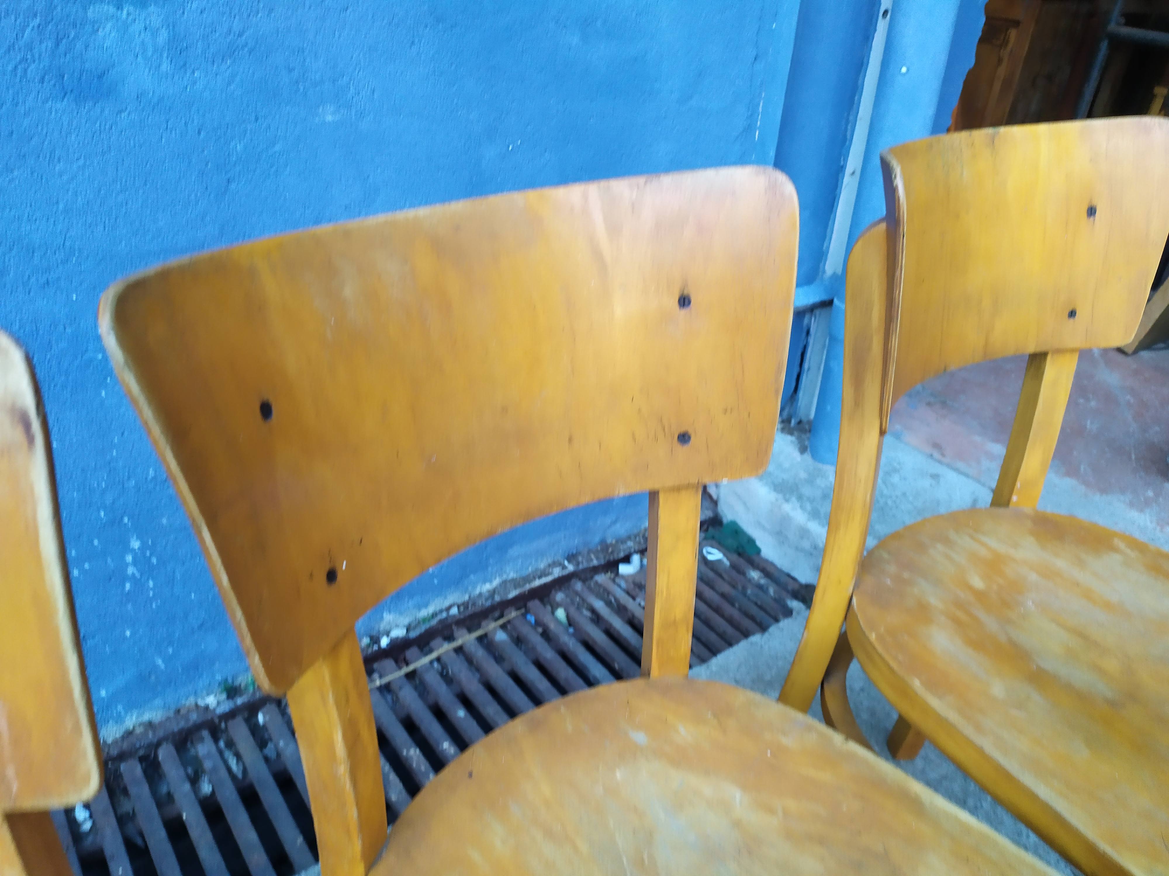 Series of 4 thonet bistro chairs