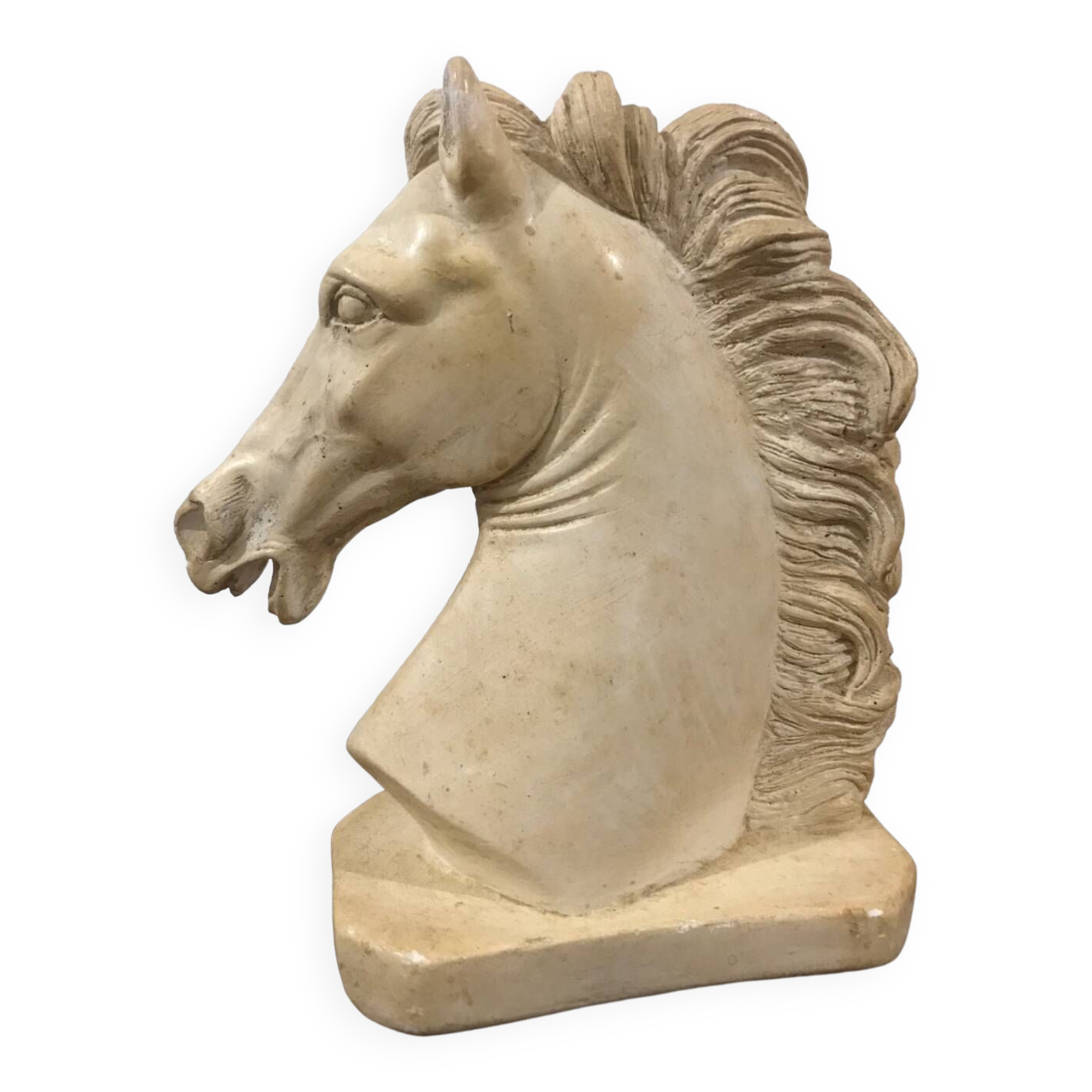 Sculpture buste cheval platre