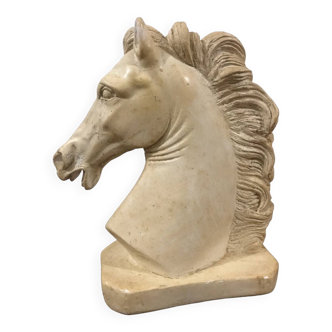 Plaster horse bust sculpture