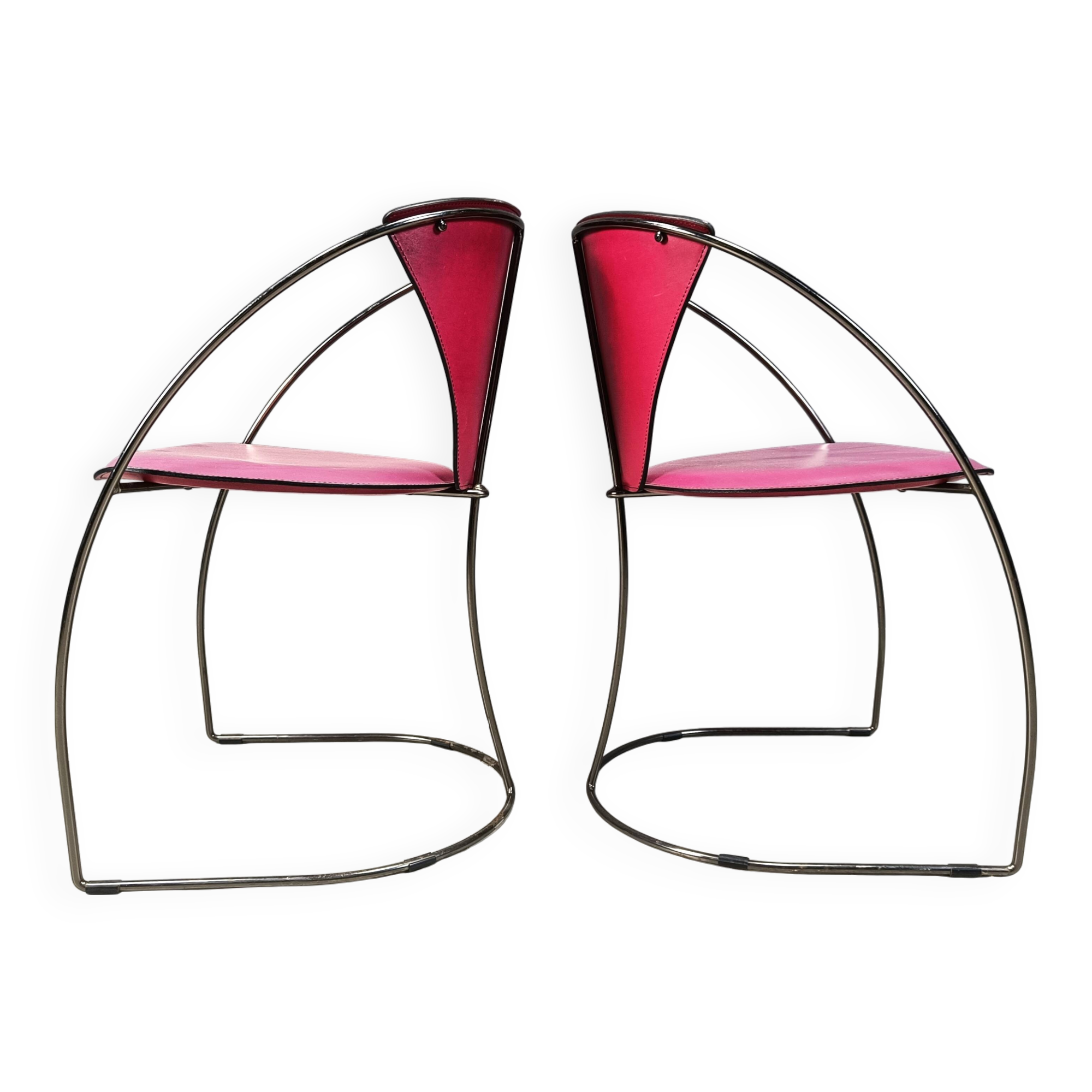 Vintage pink 'linda' dining chairs by Arrben, 1980s - set of 4