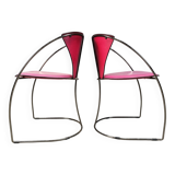 Vintage pink 'linda' dining chairs by Arrben, 1980s - set of 4