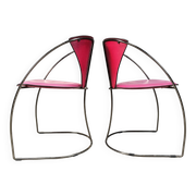 Vintage pink 'linda' dining chairs by Arrben, 1980s - set of 4