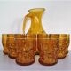 Service amber glasses and Bormioli decanter